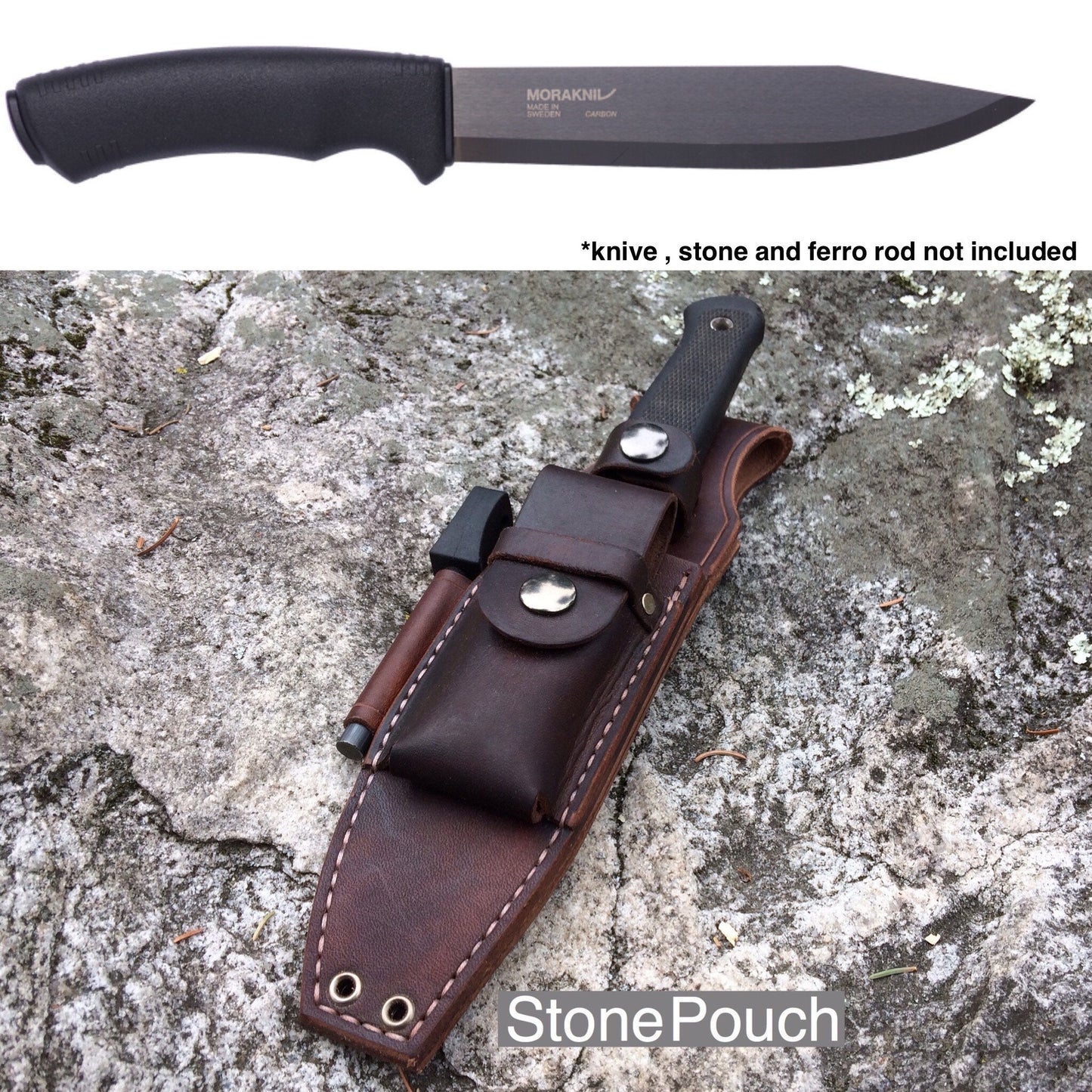 Bushcraft Sheath for the Morakniv Bushcraft Pathfinder Knife - Stone Pouch