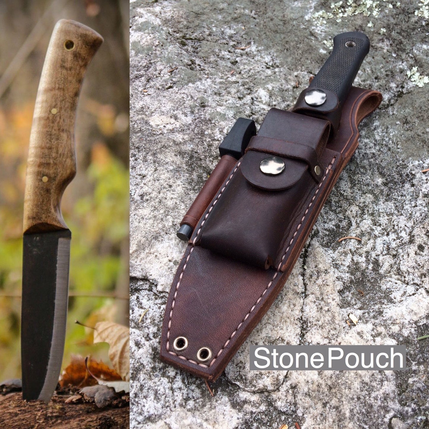 Bushcraft Knife Sheath for the PKS Scorpion - Stone Pouch