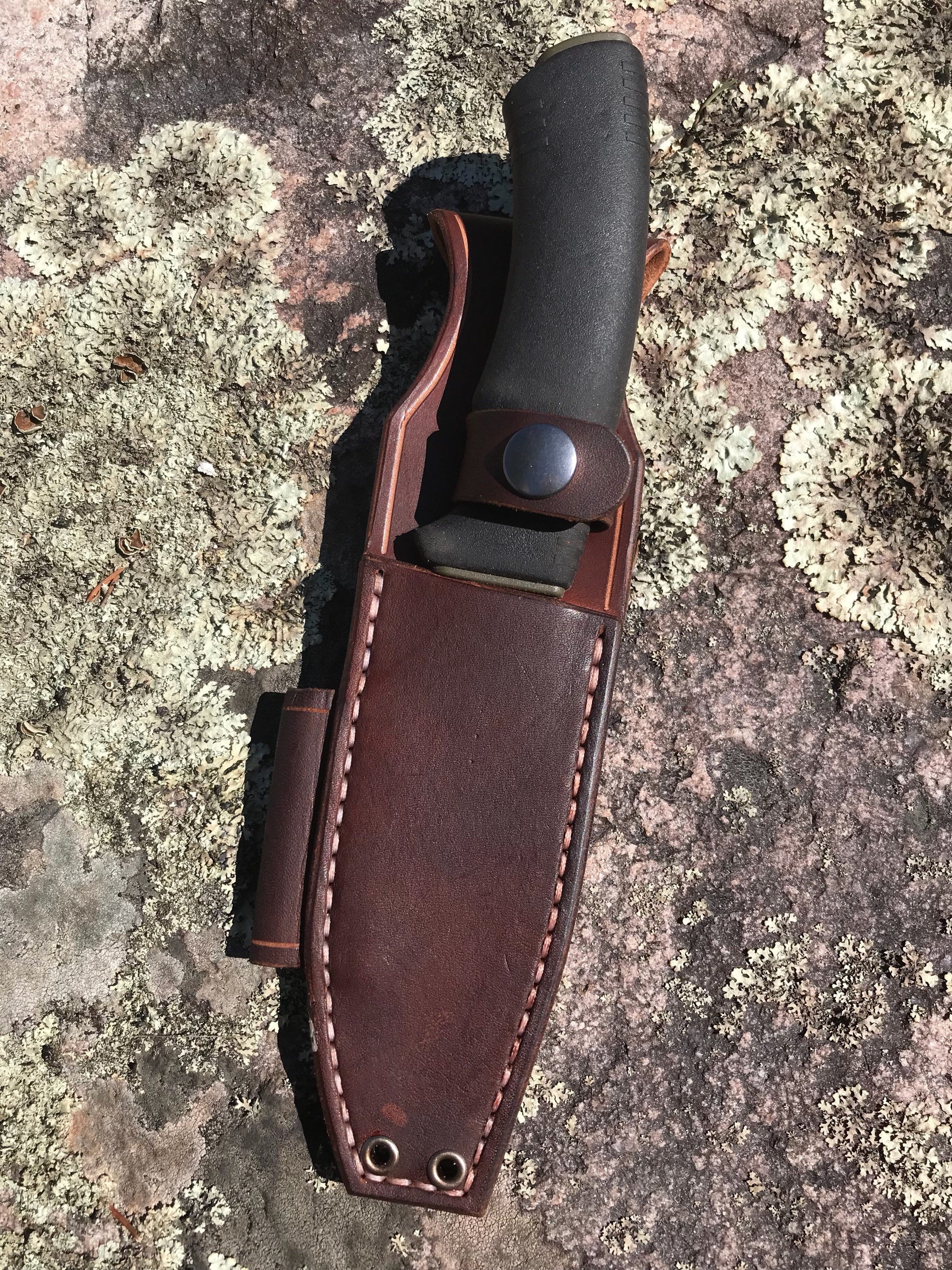 Medium Standard Sheath with Ferro Rod Loop – Leonard Leather