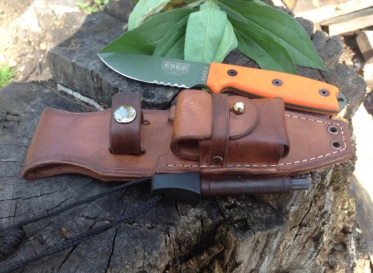 ESEE 3 Knife Custom Bushcraft Sheath