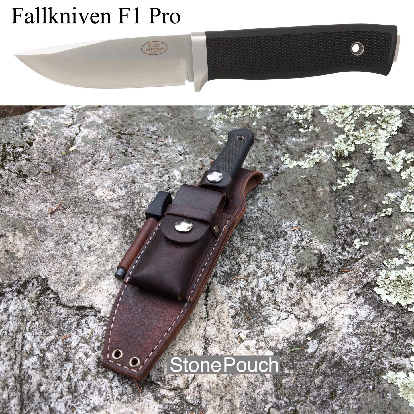 Fallkniven F1 Pro Bushcraft Sheath- Stone Pouch