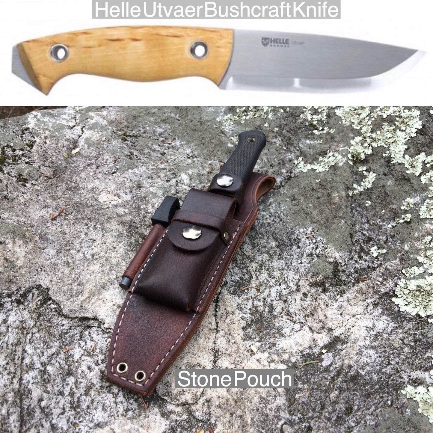 Helle Utvaer Bushcraft Knife Sheath - Stone Pouch