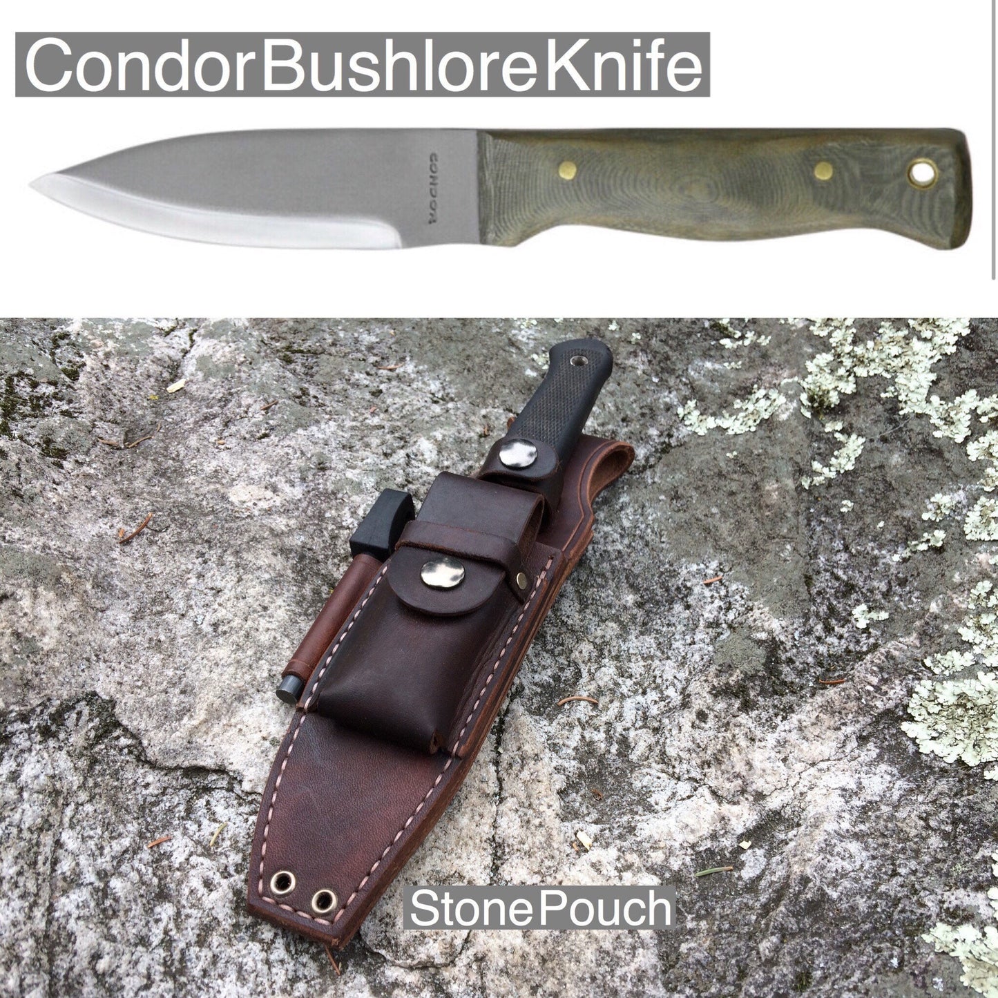 Condor Bushlore Bushcraft Sheath- Stone Pouch