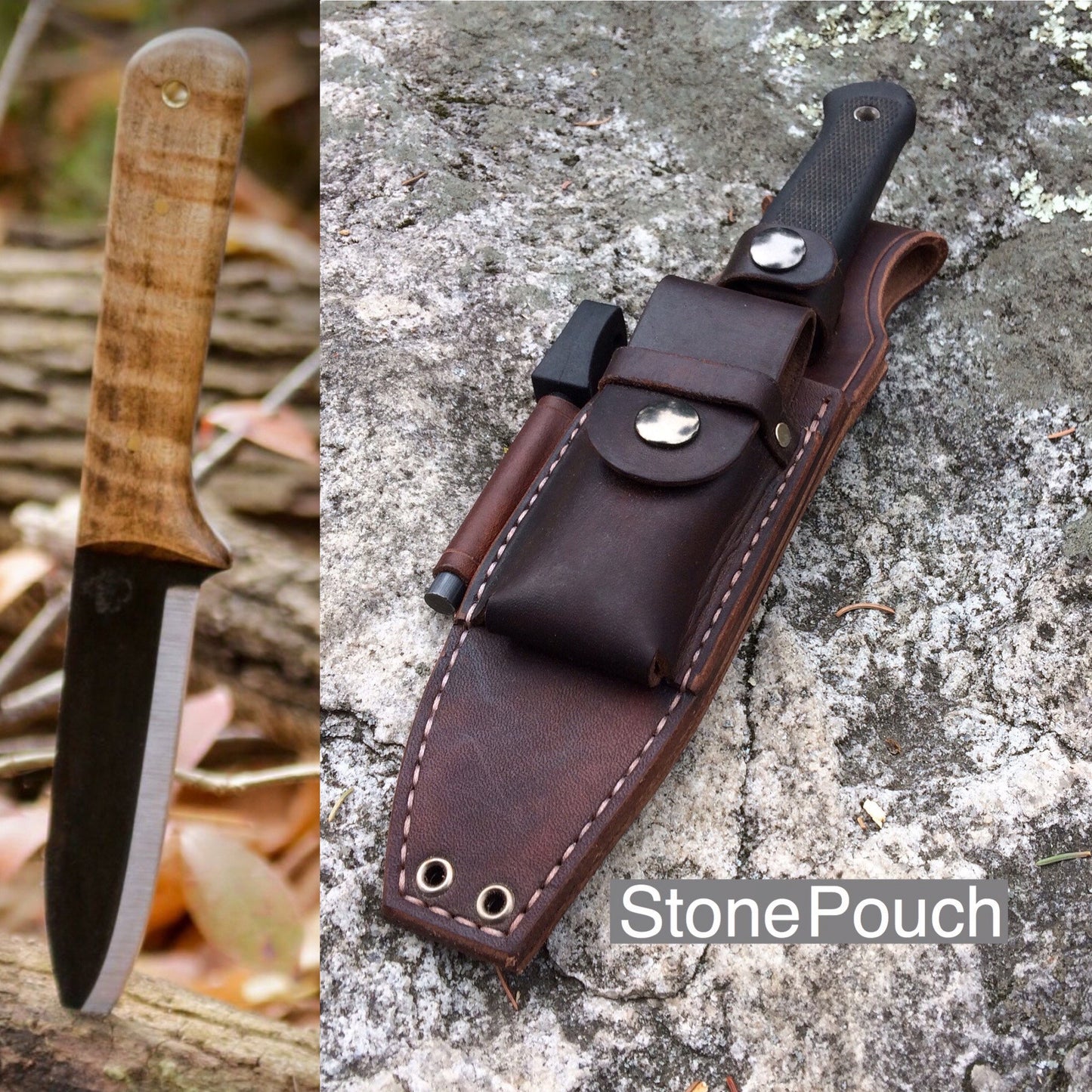 Bushcraft Knife Sheath for the PKS Kephart - Stone Pouch