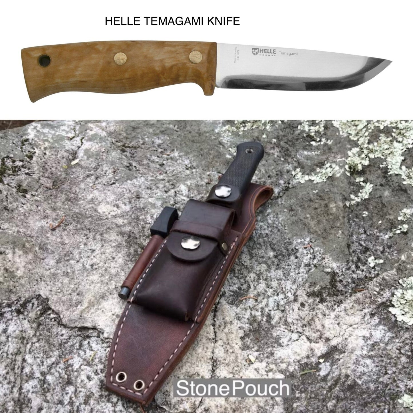 HELLE TEMAGAMI Bushcraft Knife Sheath - Stone Pouch